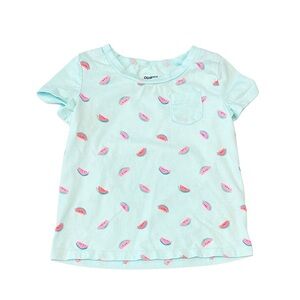 ⚡️4/$20⚡️OshKosh B'gosh Light Blue Short Sleeve Watermelon Print Tee | Girls 2T